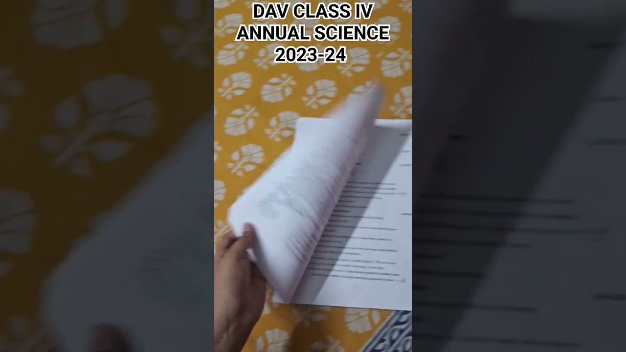 DAV CLASS 4 SCIENCE QUESTION PAPER WB ZONE 2023-24 