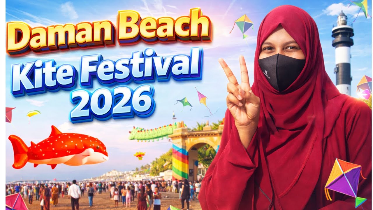 Daman Beach Kite Festival 2026 🎉 | Family Day Out | Hazra Hifza Official ❤️ 