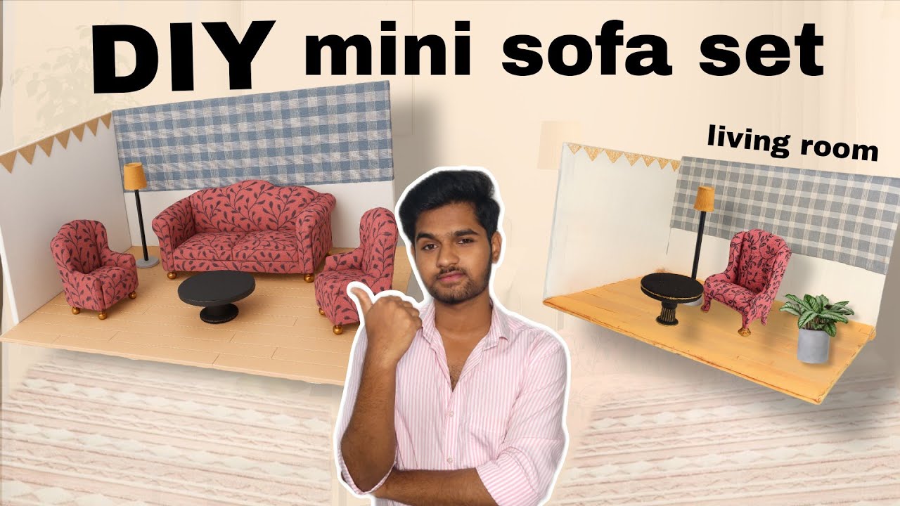 Mini sofa set DIY | waste material | miniature sofa - YouTube