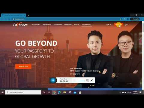 Payoneer online bank login or sign up take 25$