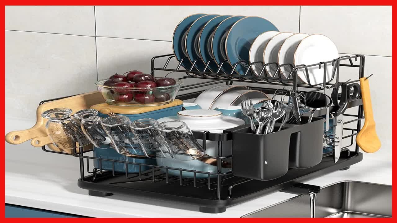 Majalis Dish Rack, 2 Tier Dish Drying Rack, with Drainboard