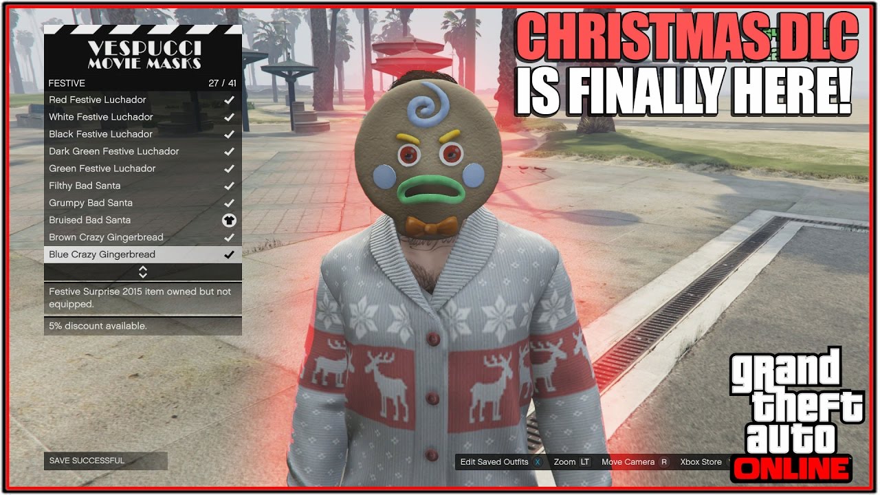 GTA 5 Online *NEW* RARE AND AWESOME CHRISTMAS MASK! *After Patch 1.36