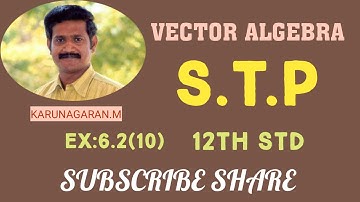 12th STD maths Ex.6.2(10) Let a,b,c be three non zero vectors such that c is a unit vector perpendic