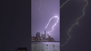 Electrifying Footage of a Lightning Storm Over One World Trade Center!
