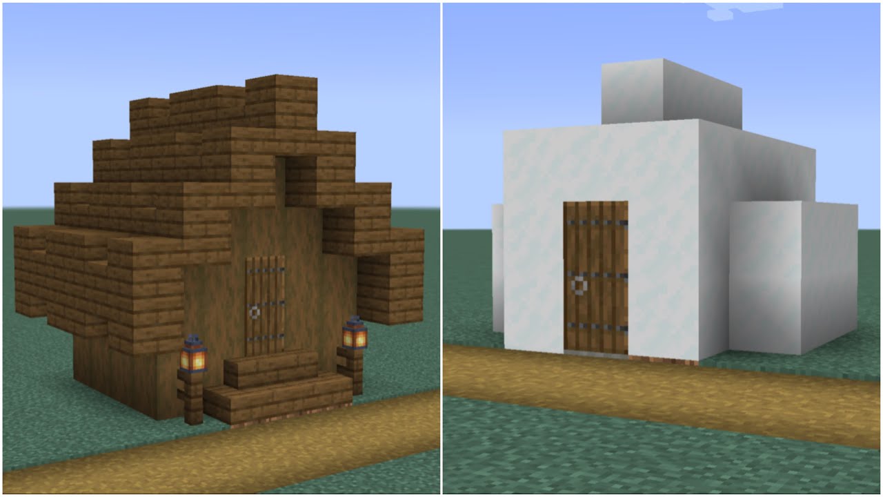 How to build a Minecraft Village Small House 7 & 8 (1.14 snowy tundra
