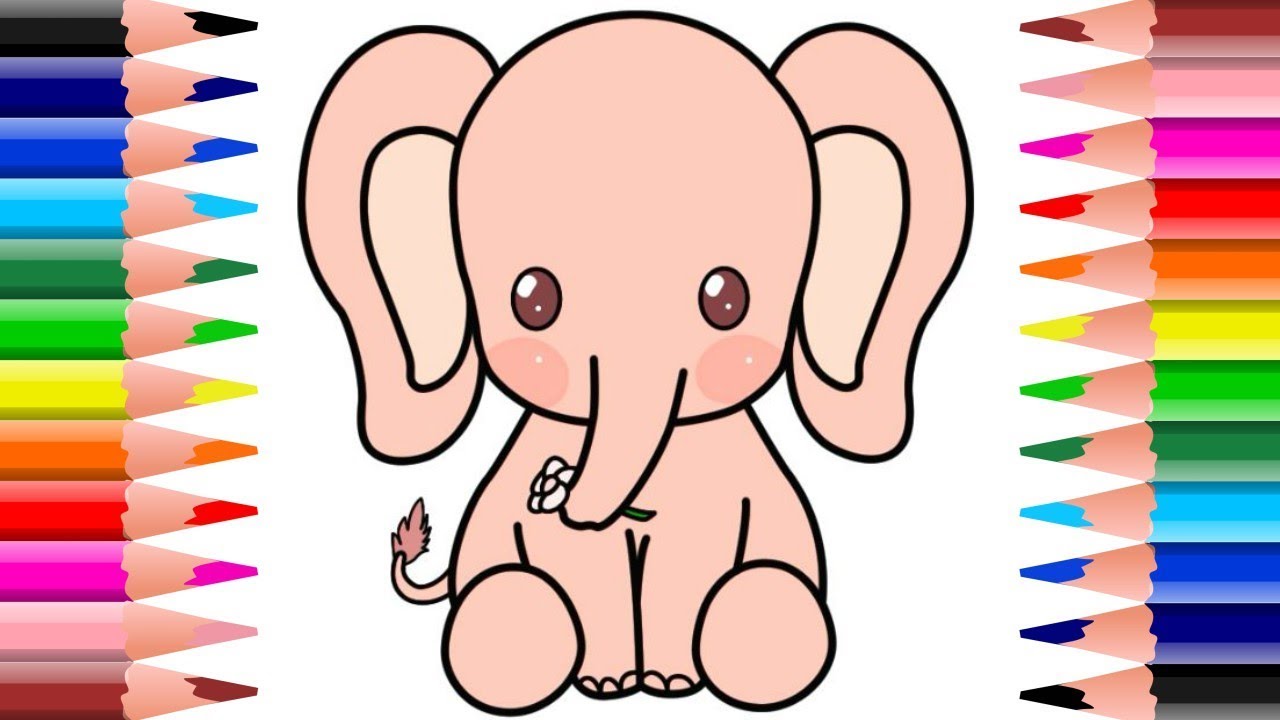 How to Draw and Color Elephant - Colouring Pages for Kids How to Draw and Color Elephant - Colouring Pages for Kids