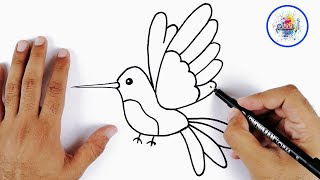 رسم سهل جدا كيوت للاطفال للمبتدئين || تعلم كيفية رسم عصفور جميل كيف ترسم عصفورة طائر كيوت للاطفال