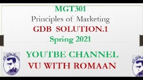 Principles of Marketing – MGT301-GDB SOLUTION SPRING 2021//VU GDB SOLUTIONS //