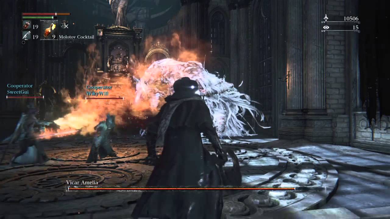 Bloodborne Cathedral Ward 3 Person Coop Boss Vicar Amelia, Cut Scene