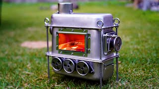 Homemade Mini Wood Stove for Camping - Rear Secondary Air Intake Hot Tent Stove - MX-Stove Project