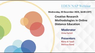 EDEN NAP Webinar on Creative Research Methodologies in Online Distance Education