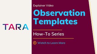 DASHBOARD: How To Create & Share Observation Templates