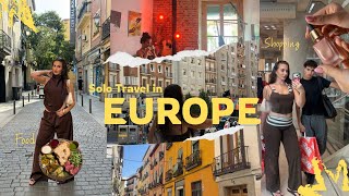 SOLO TRAVEL TO EUROPE 🇪🇺|my first trip alone, sight seeing, trying new foods, night life & self care