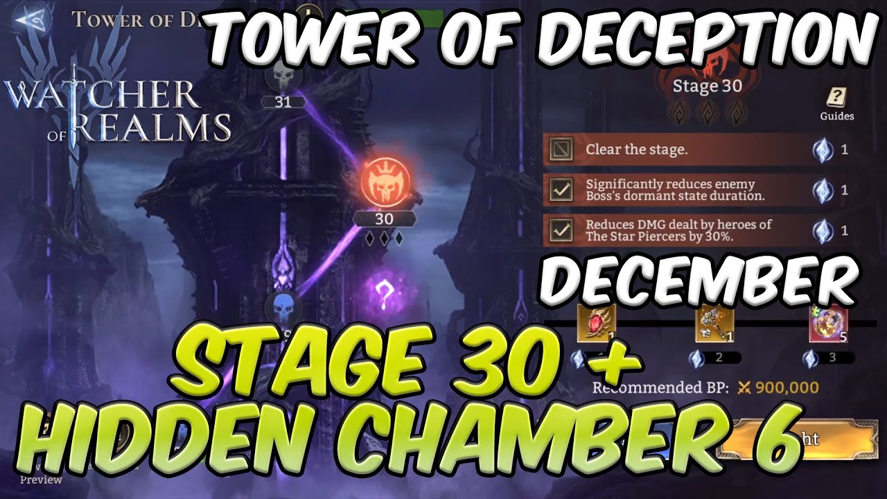 Tower of Deception Stage 30 + Hidden Chamber 6 (December) | Watcher of Realms