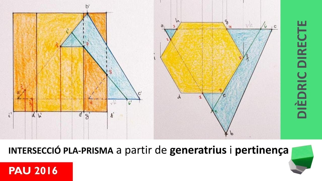 Vols aprendre resoldre la intersecció d'un prisma amb un pla oblic sense fer canvi de pla❓ PAU2016