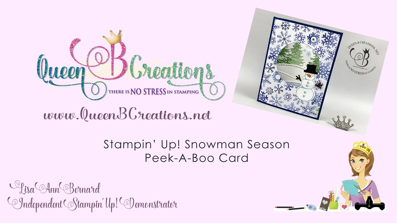 👑 Stampin' Up! Snowman Season Peek A Boo Fun Fold Christmas Card