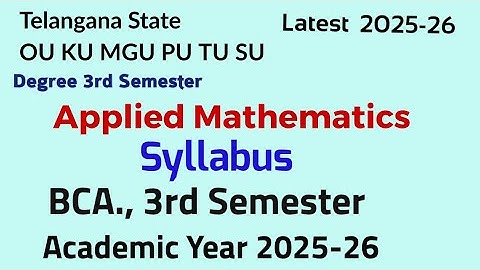 Applied Mathematics | Syllabus | 2025-26 | BCA., 3rd semester| OU KU MGU PU TU
