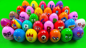Numberblocks 🏳️‍🌈 Finding Hidden Alphablocks, Cocomelon Slime & Clay in Mini Eggs Colorful! ASMR