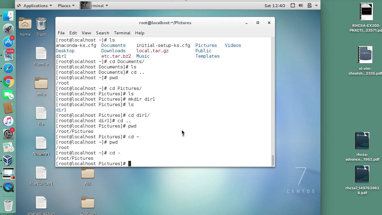 "cd" command explained for linux beginers centos7 Change Directory Basic Commands