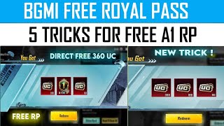 🤯Free Royal Pass Bgmi | How To Get Free  Royal Pass In Bgmi | BGMI Free A1 Royal pass | Free 360 Uc