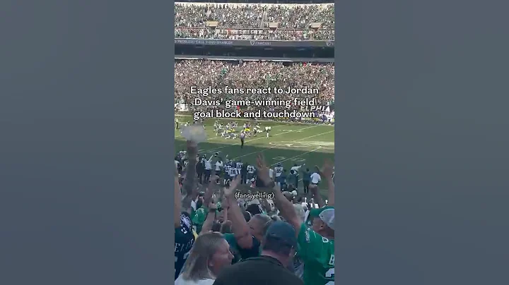 Eagles fans react to Jordan Davis' game-winning field goal block and touchdown