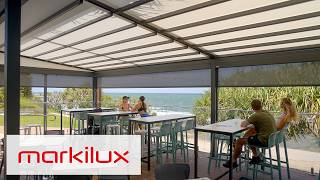 markilux syncra, pergola stretch & 620/625 reference - Kings Beach Surf Club Australia