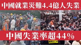 中國就業災難！失業率超44%！4.4億人失業淪為臨時工，五年暴增1.2億，中國靈活就業人數暴增至3.2億，44%勞動力陷入失業困境。白領就業全面崩潰；養老金缺口持續急速擴大；考研泡沫已徹底破滅。失業潮