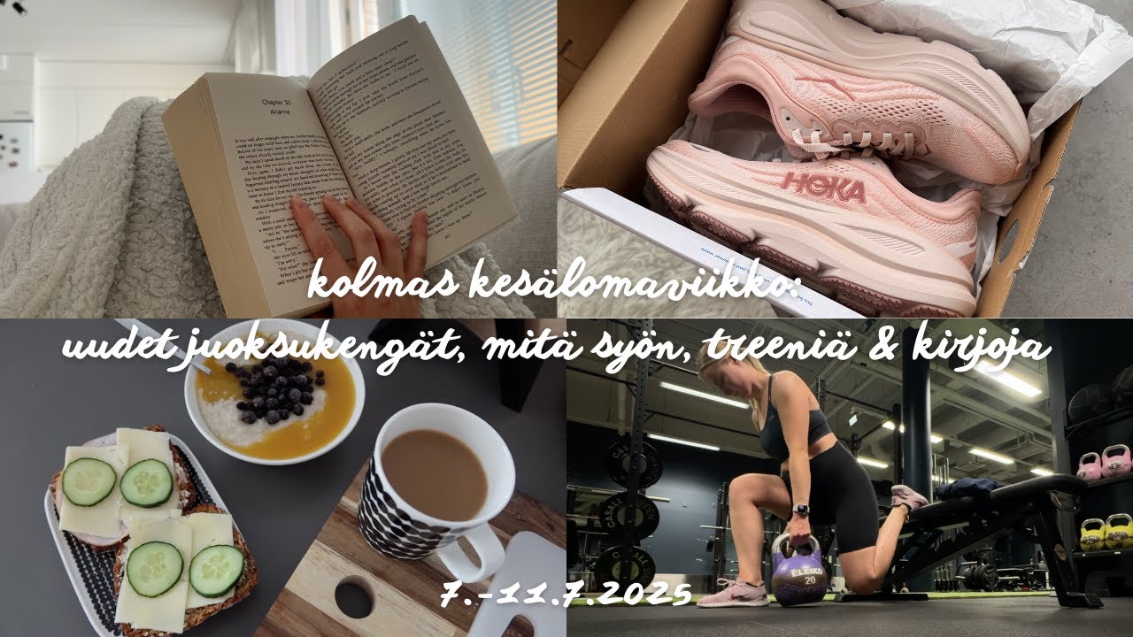 Kolmas kesälomaviikko: uudet juoksukengät, treenausta, mitä syön & kirjoja 🌼 my week