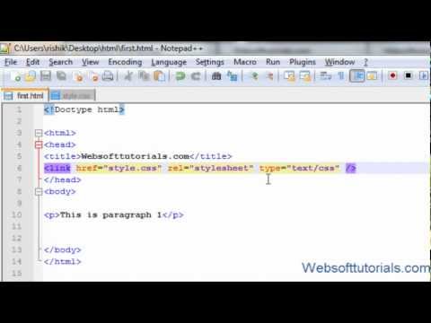 html and css Tutorial - 15 - How to use css in html document - YouTube