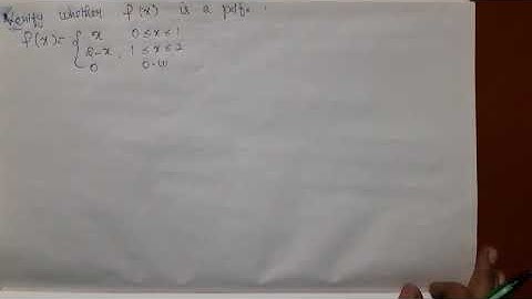 Verifying whether a given function  is a probability density  function