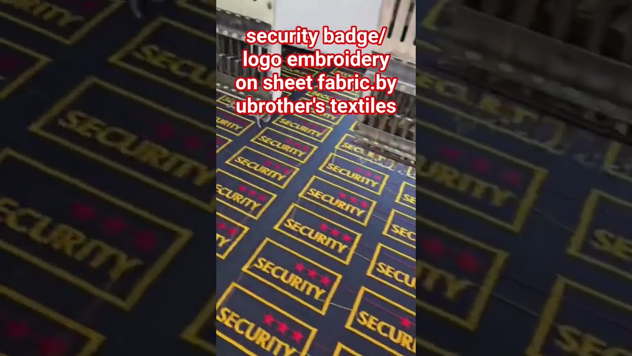 Security badge embroidery in progress at Ubrother’s Textiles!