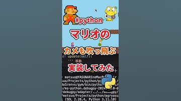 マリオのカメも吹っ飛んだー！を実装したよ！プログラマ体験！#python