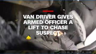 Driver gives UK police officer a lift during footchase