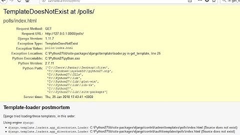 How to resolve Django TemplateDoesNotExist Error on Windows machine