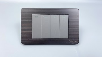 Công Tắc 4 Nút Màu Đen Xám Mặt Hợp Kim 1 Chiều Và 2 Chiều Chính hãng Tenko TK-C7G-04 I Tenko.com.vn