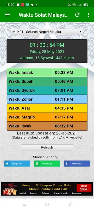 Waktu solat Malaysia