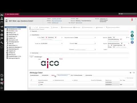 Aurea CRM - Darstellung von Firmen und Personen