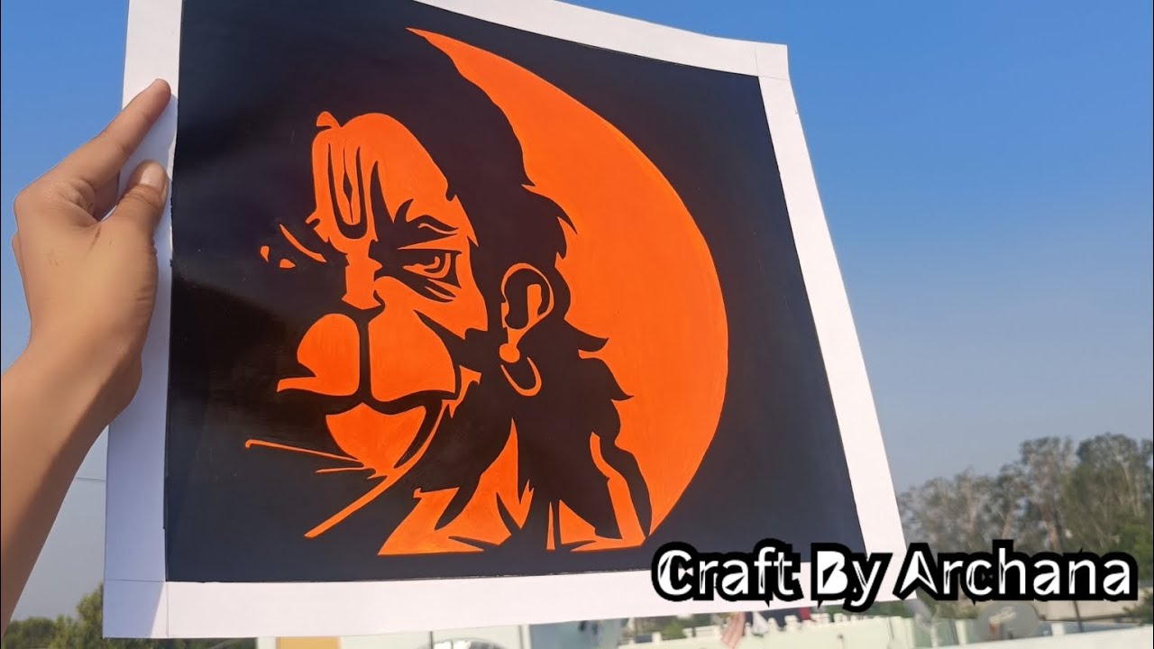 How to Make Hanuman🚩ji Painting/ Acrylic Hanuman Painting On Paper for Beginners craftbyarchana