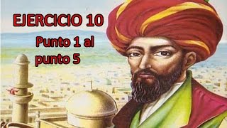 Exercise 10. Points 1 to 5 - Algebra Book by A. Baldor