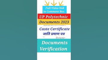 up polytechnic counselling documents 2023 | up polytechnic counselling 2023
