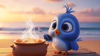 A Tiny Bird Makes Fish Soup on a Quiet Beach 🐦🍲 | Fun Kids | Cartoon Story | Kiddiy Planet 🌍
