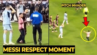 Messi showing his kindness with young pitch invader during Inter Miami vs Sporting KC game