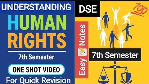 Understanding Human Rights || DSE || 7th Semester || One Shot Video || Easy Notes || DU