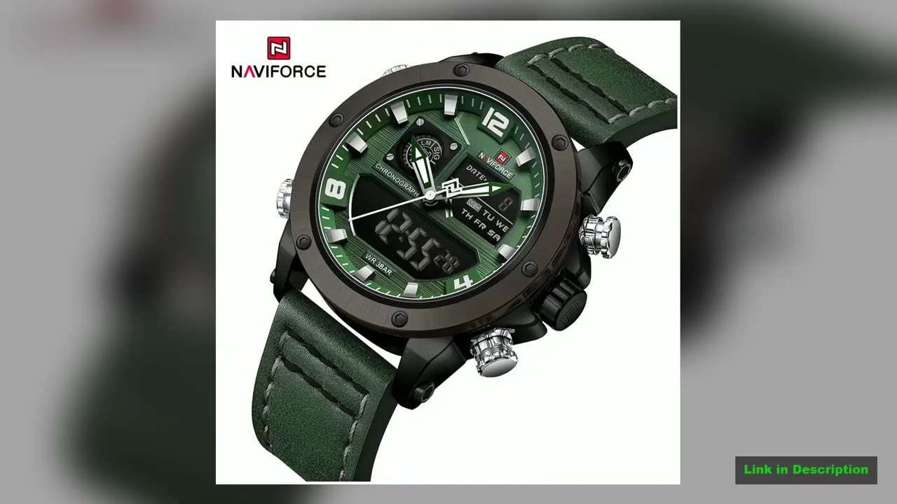 NAVIFORCE Digital Mens Military Watch Waterproof Watch Dual Display Quartz Sports Watch For Men