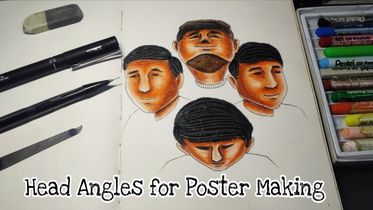 How to Draw Different Head Angles for Poster Making - YouTube