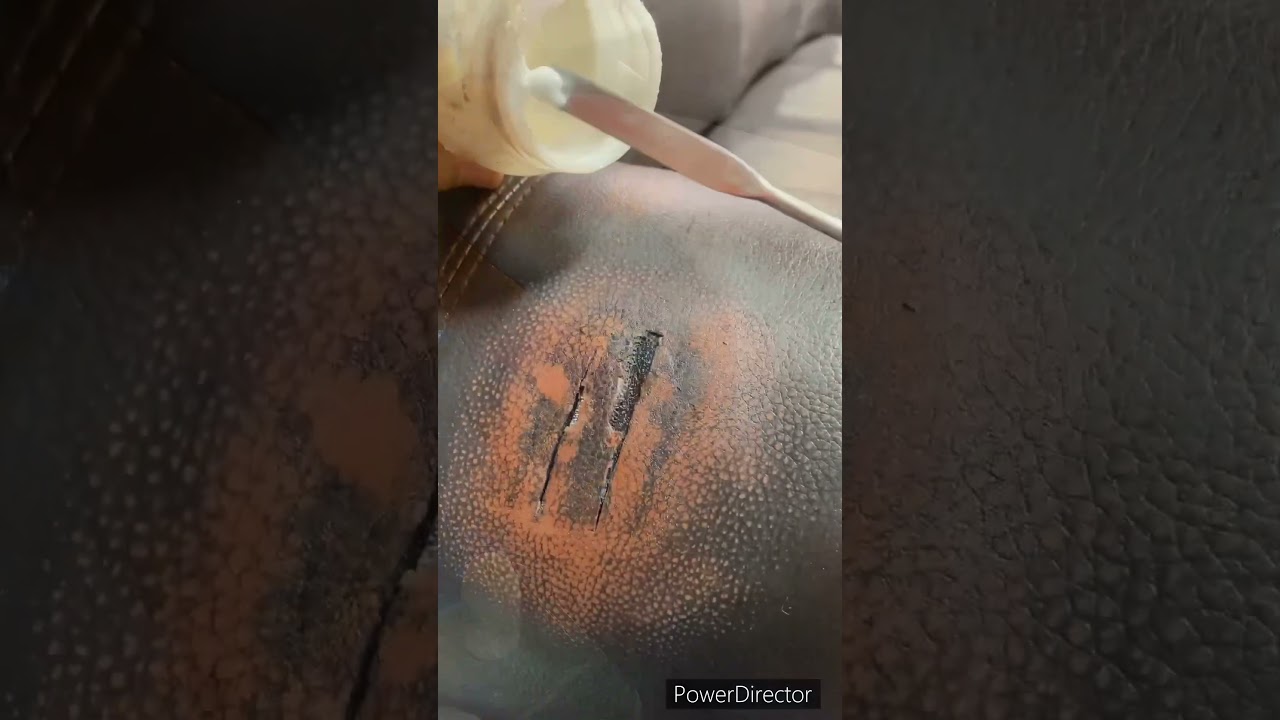 Knife cut on sofa repair  #diy #howto #furniture #sofa #couches #repair #skills