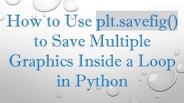 How to Use plt.savefig() to Save Multiple Graphics Inside a Loop in Python