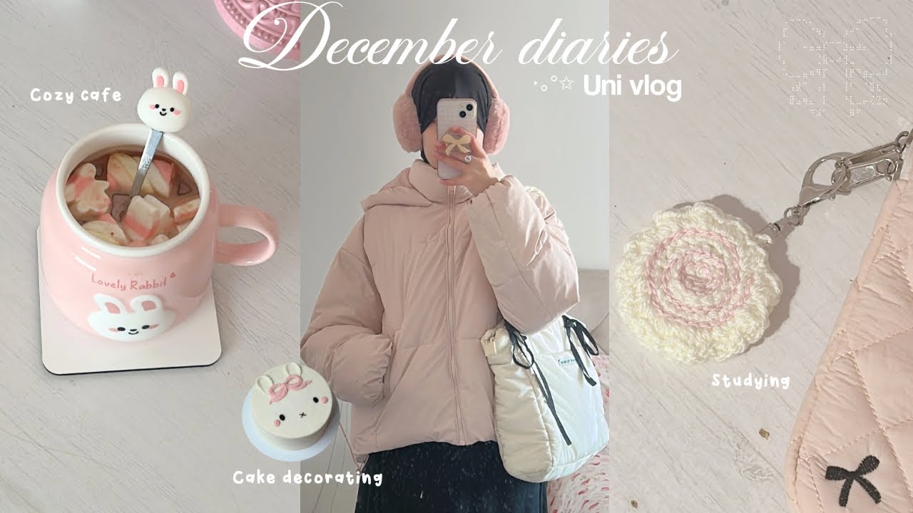 December diaries 🌨️ 🍥last week of classes, cozy cafe, cake decorating, productive etc…