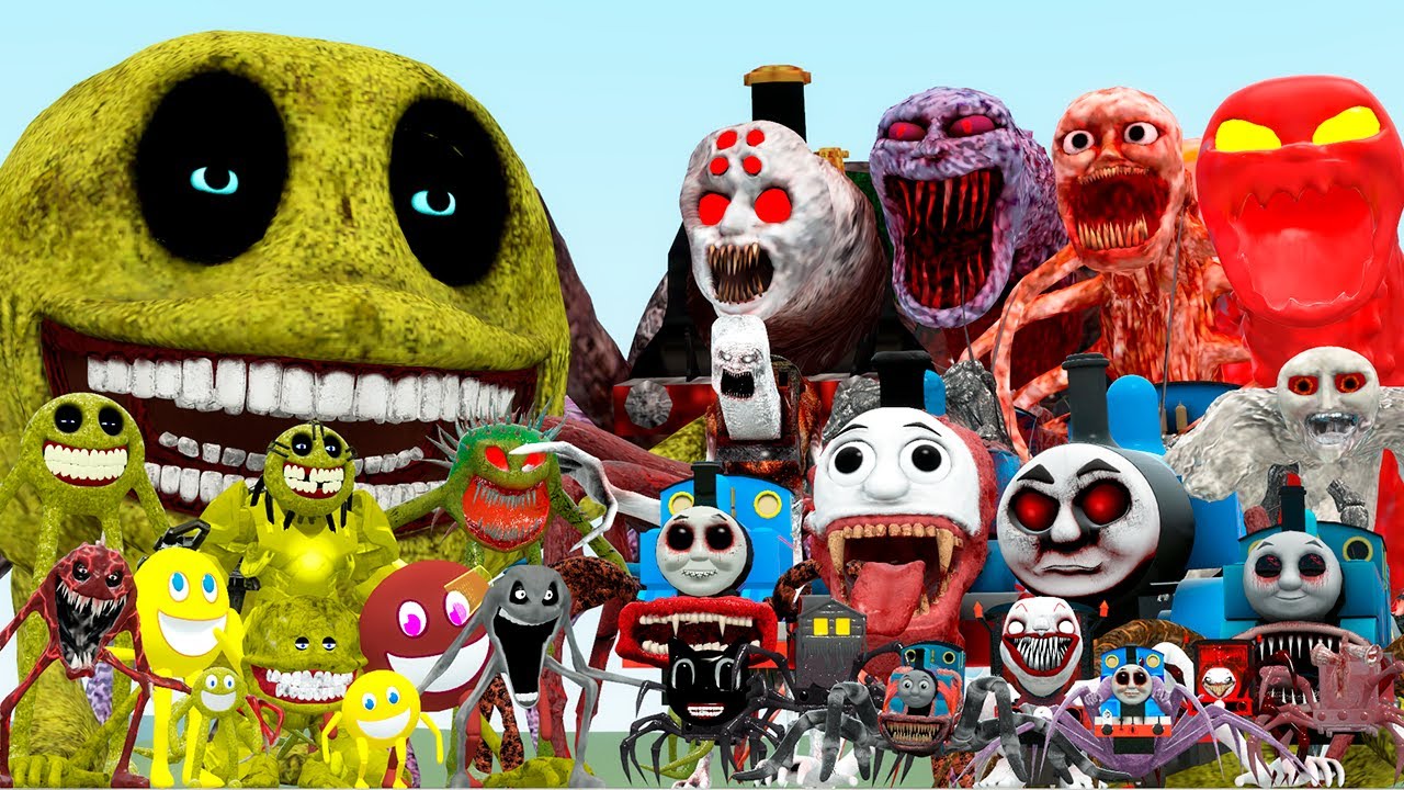 ALL CURSED INNYUME SMILEY FAMILY VS NIGHTMARE THOMAS THE TRAIN AND FRIENDS (Garry's Mod)
