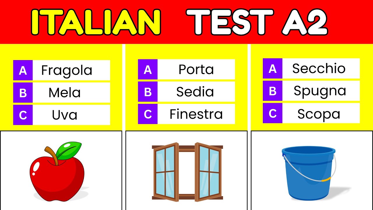 Italian Quiz for Beginners 🇮🇹 | 100 Essential Words You Must Know! (A1–A2 Test)